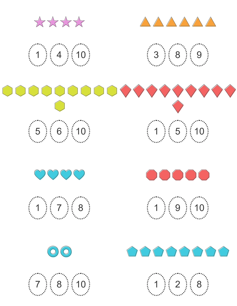 Circle the number of shapes worksheet