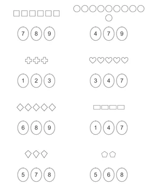 Circle the number of shapes
