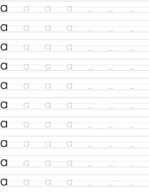 Handwriting worksheet lowercase a