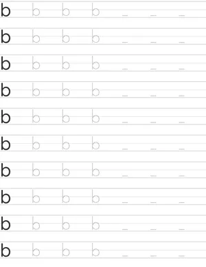 Handwriting worksheet lowercase b