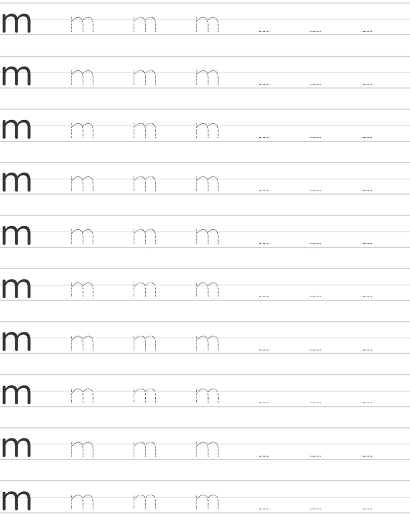 Handwriting worksheet lowercase m worksheet