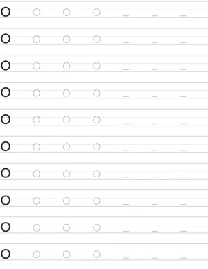 Handwriting worksheet lowercase o