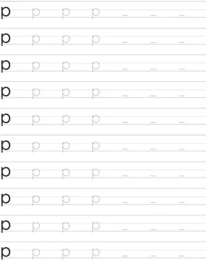 Handwriting worksheet lowercase p
