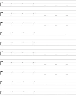Handwriting worksheet lowercase r