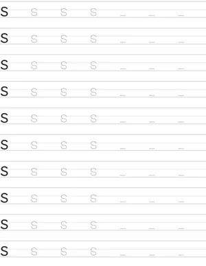 Handwriting worksheet lowercase s