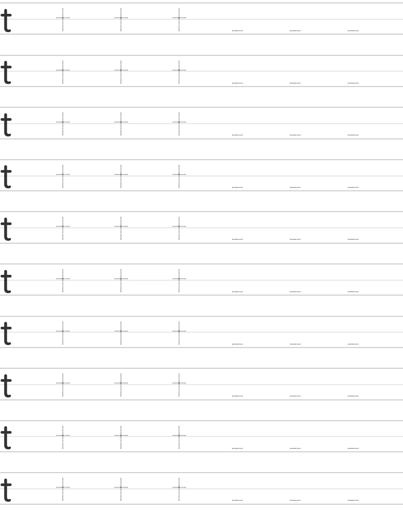 Handwriting worksheet lowercase t worksheet