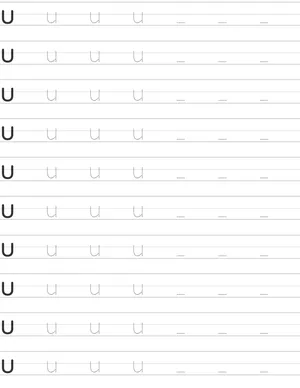 Handwriting worksheet lowercase u