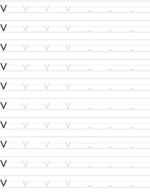 Handwriting worksheet lowercase v