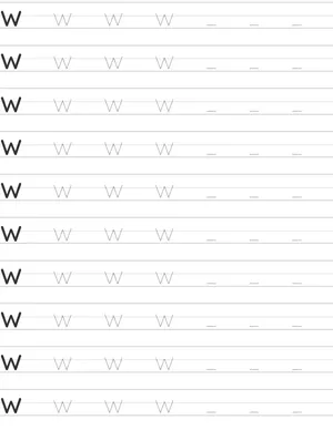 Handwriting worksheet lowercase w