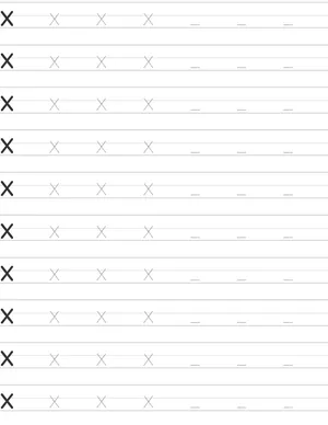 Handwriting worksheet lowercase x