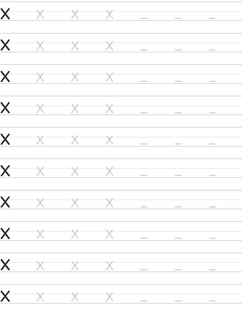 Handwriting worksheet lowercase x worksheet