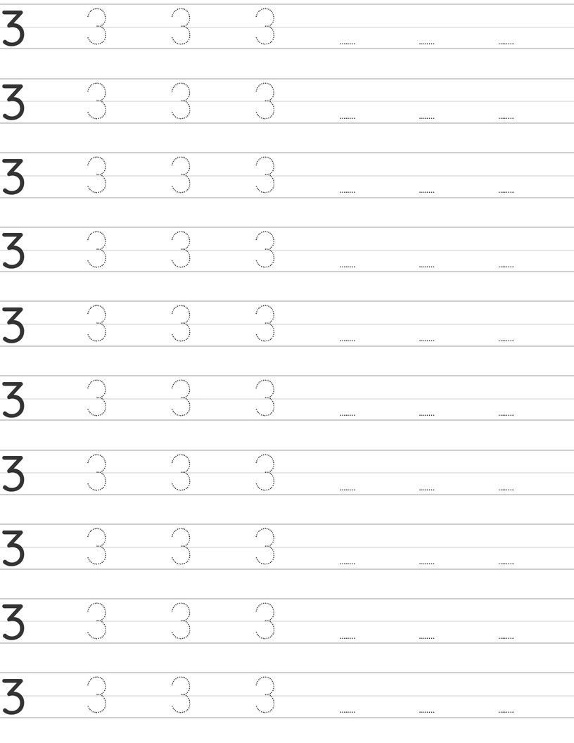 Handwriting worksheet number 3 worksheet