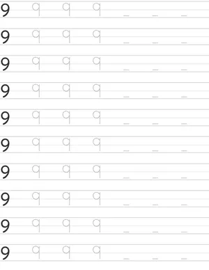 Handwriting worksheet number 9