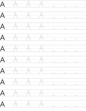 Handwriting worksheet uppercase letter A