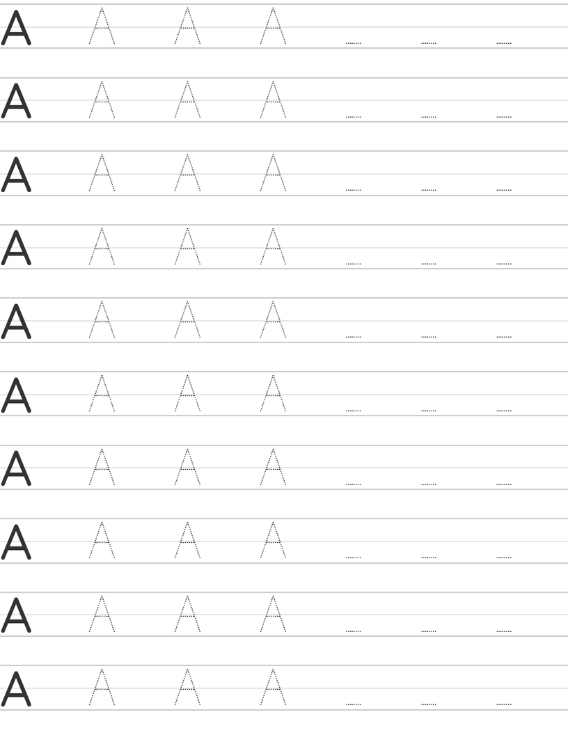 Handwriting worksheet uppercase letter A worksheet