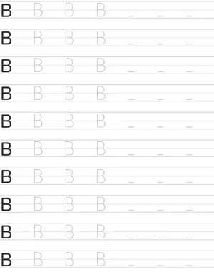 Handwriting worksheet uppercase letter B