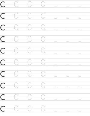 Handwriting worksheet uppercase letter C