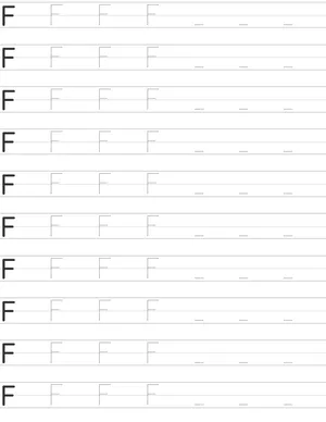 Handwriting worksheet uppercase letter F