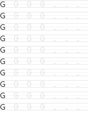 Handwriting worksheet uppercase letter G
