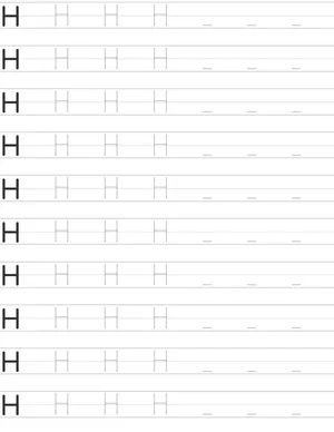 Handwriting worksheet uppercase letter H