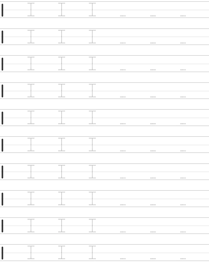 Handwriting worksheet uppercase letter I worksheet