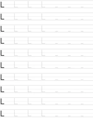 Handwriting worksheet uppercase letter L