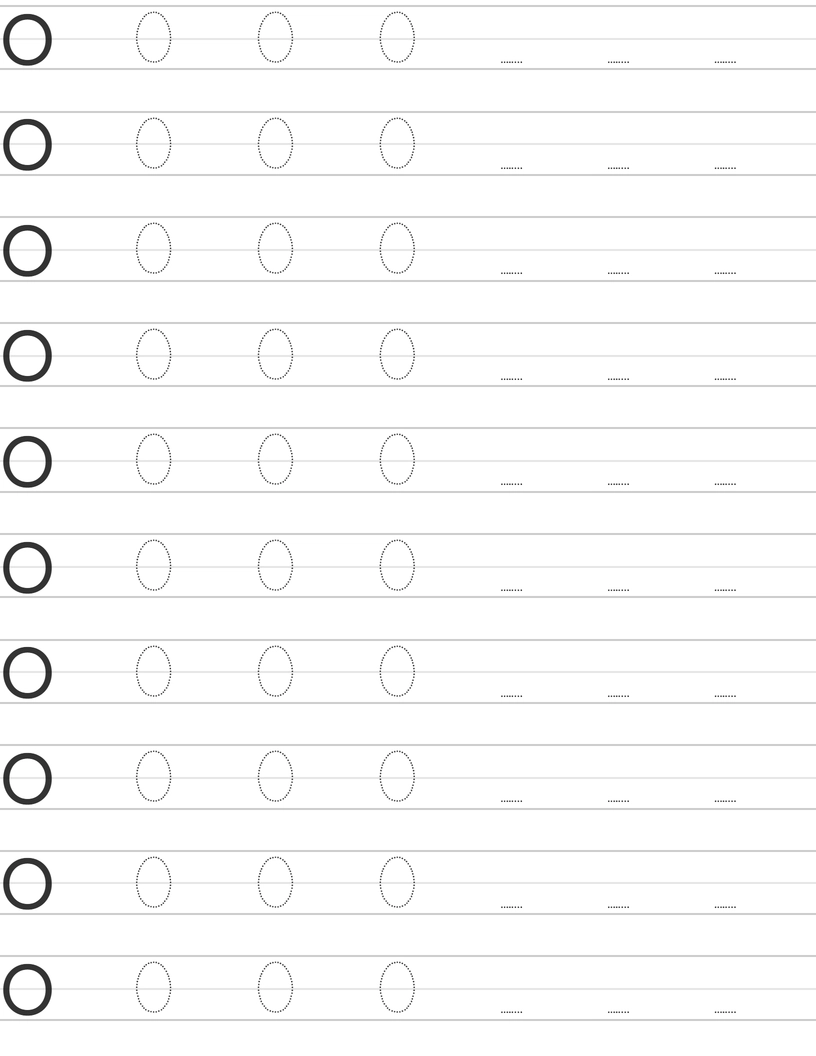 Handwriting worksheet uppercase letter O worksheet