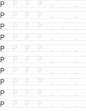 Handwriting worksheet uppercase letter P