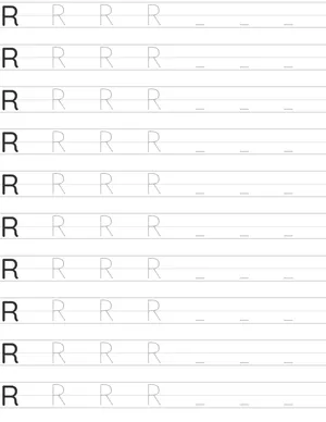 Handwriting worksheet uppercase letter R