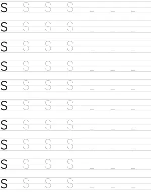Handwriting worksheet uppercase letter S