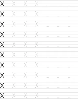Handwriting worksheet uppercase letter X