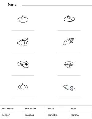 Match the words with the pictures - vegetables