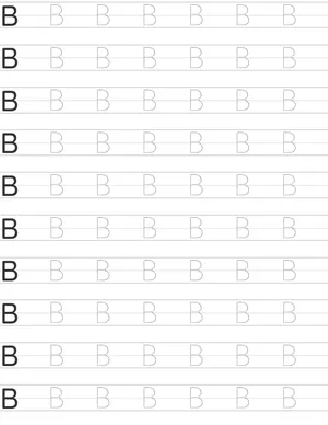 Pisanie dużej litery "B"