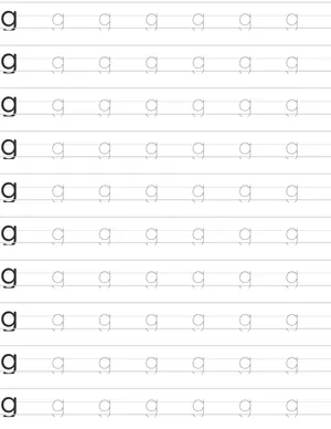 Pisanie małej litery "g"