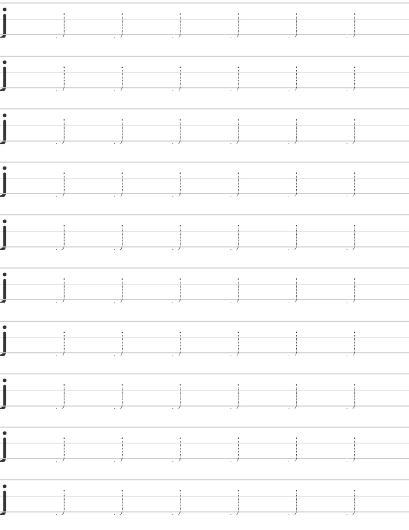 Pisanie małej litery "j" worksheet
