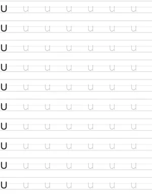 Pisanie małej litery "u"