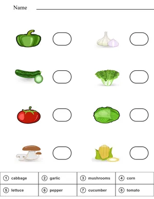 Read and match name of vegetables 