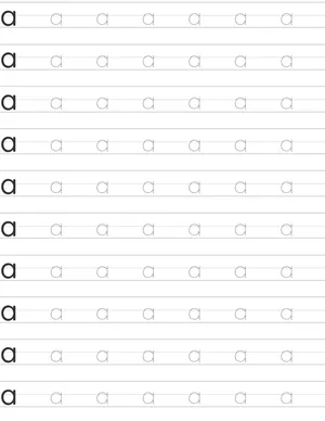 Writing lowercase letter a