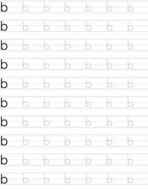 Writing lowercase letter b