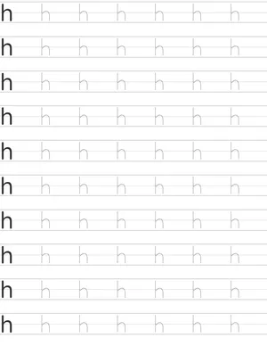 Writing lowercase letter h