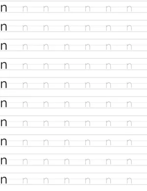 Writing lowercase letter n