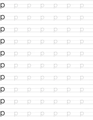 Writing lowercase letter p