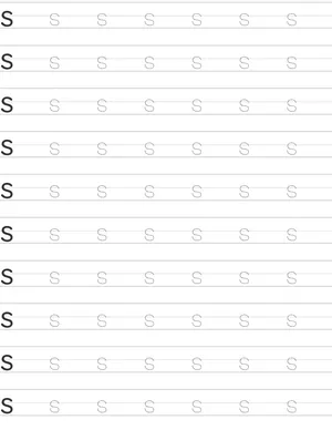 Writing lowercase letter s