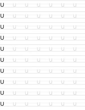 Writing lowercase letter u