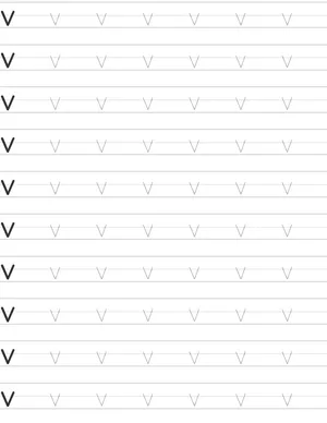 Writing lowercase letter v