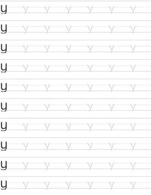 Writing lowercase letter y