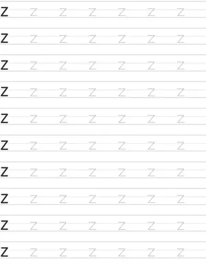 Writing lowercase letter z