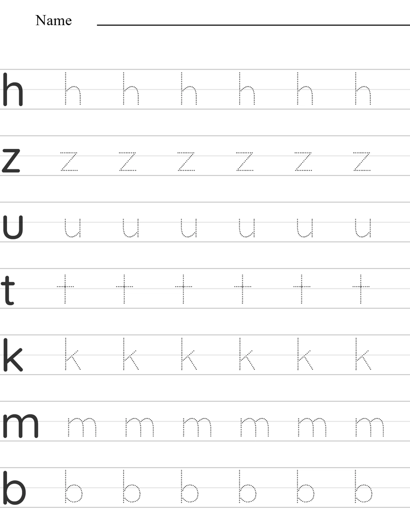 Writing lowercase letters a to z worksheet