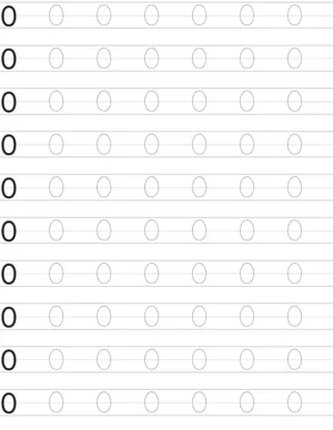 Writing number 0