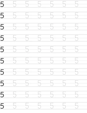 Writing number 5